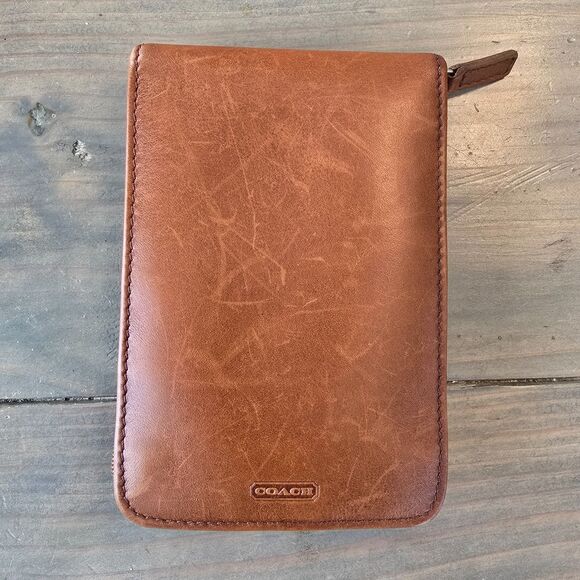 Authentic vintage Y2K COACH British tan leather Blackberry phone wallet - Picture 1 of 15